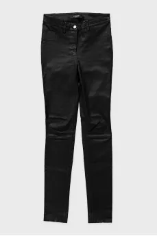 Black skinny leather pants