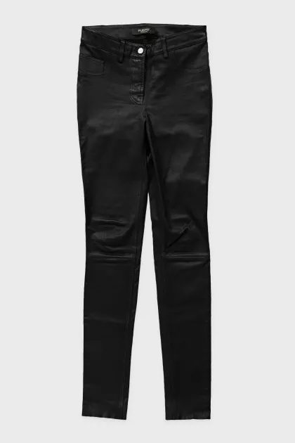 Black skinny leather pants