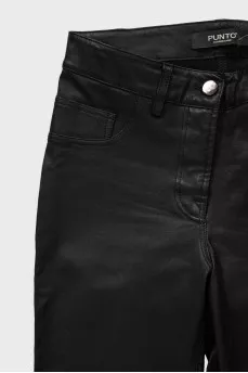 Black skinny leather pants