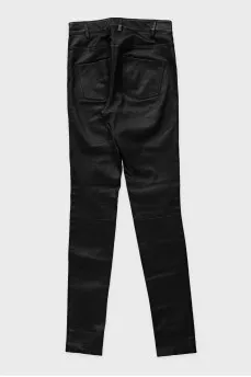 Black skinny leather pants