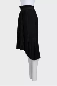 Asymmetrical pleated skirt