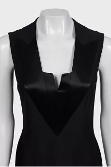 Jumpsuit with slit trousers