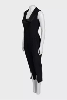 Jumpsuit with slit trousers