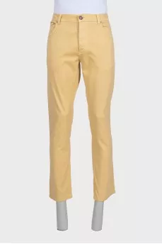 Men's yellow button-down jeans