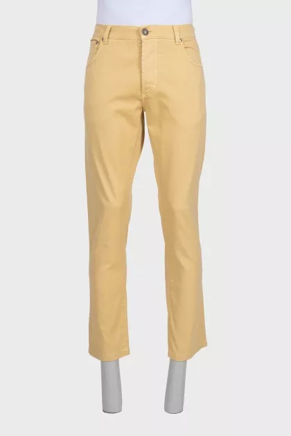 Men's yellow button-down jeans