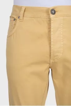 Men's yellow button-down jeans