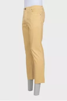 Men's yellow button-down jeans