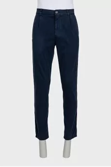 Men's straight blue trousers