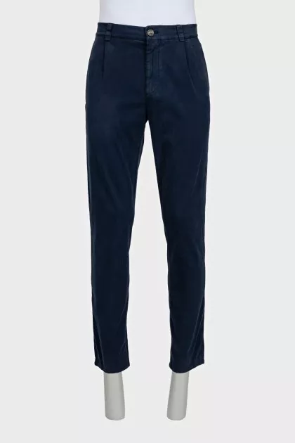 Men's straight blue trousers