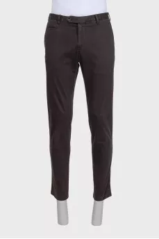 Men's brown mid-rise trousers