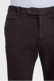 Men's brown mid-rise trousers