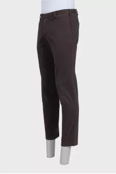 Men's brown mid-rise trousers