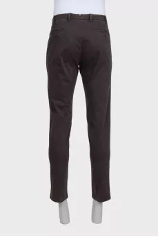 Men's brown mid-rise trousers