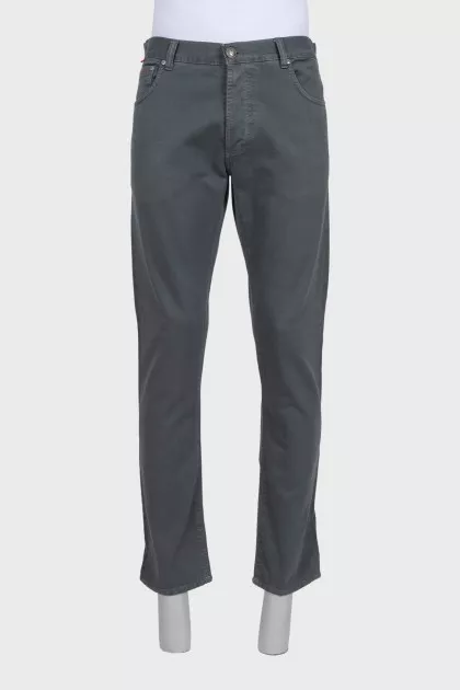 Men's mid-rise jeans in gray