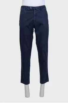 Men's blue distressed trousers