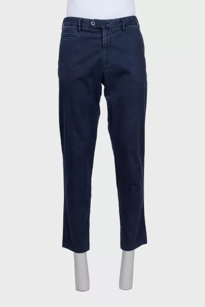Men's blue distressed trousers