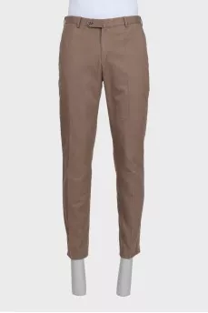 Men's straight-leg trousers in brown