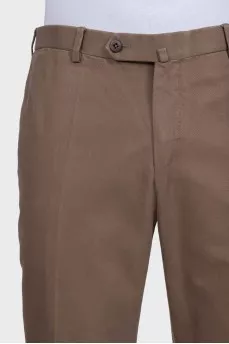 Men's straight-leg trousers in brown