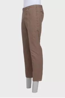Men's straight-leg trousers in brown