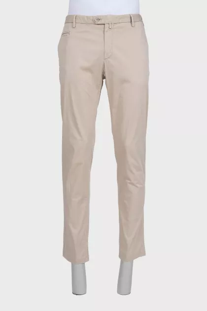 Men's straight trousers in beige
