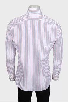 Men's straight shirt with two-tone stripes