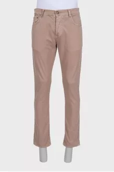 Men's brown button-down jeans