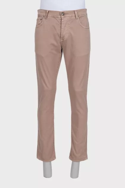 Men's brown button-down jeans