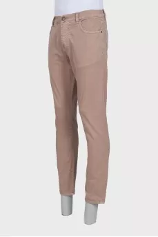 Men's brown button-down jeans