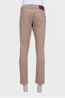 Men's brown button-down jeans