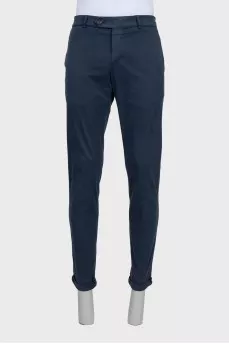 Men's mid-rise blue trousers
