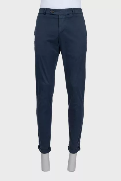 Men's mid-rise blue trousers