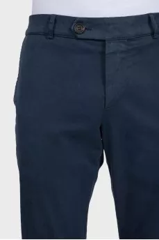 Men's mid-rise blue trousers
