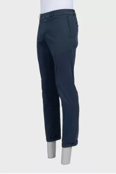 Men's mid-rise blue trousers