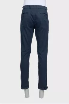 Men's mid-rise blue trousers