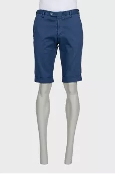 Men's blue straight-leg shorts