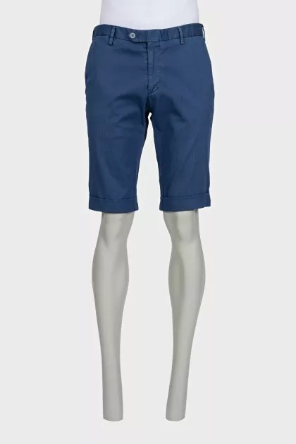 Men's blue straight-leg shorts