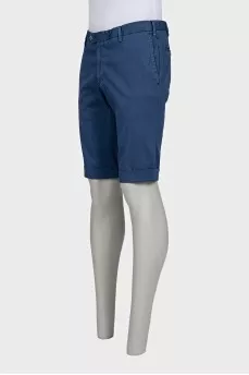 Men's blue straight-leg shorts