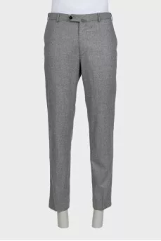 Men's light gray wool trousers