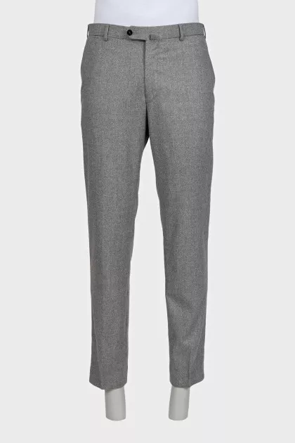 Men's light gray wool trousers