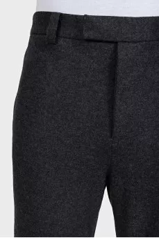 Men's gray wool trousers with cuffs