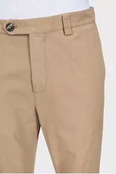 Men's beige trousers with pockets