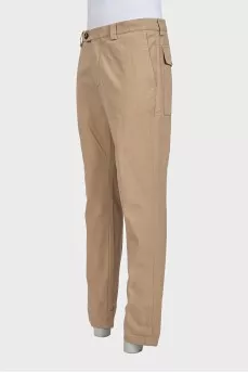 Men's beige trousers with pockets