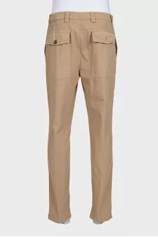 Men's beige trousers with pockets