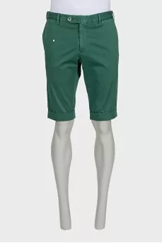 Men's green straight-leg shorts
