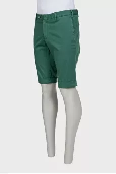 Men's green straight-leg shorts