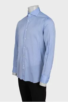 Men's light blue straight button-down shirt