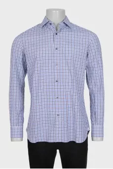 Men's shirt with a two-tone checkered print
