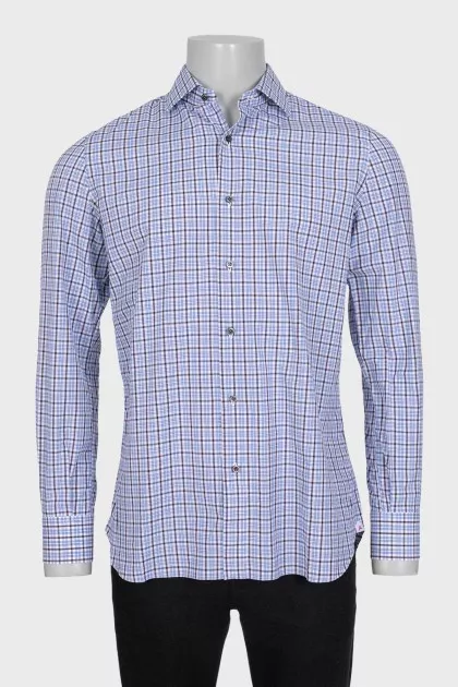 Men's shirt with a two-tone checkered print