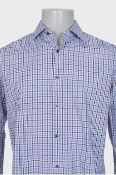 Men's shirt with a two-tone checkered print