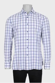 Men's straight-cut shirt in a large check pattern